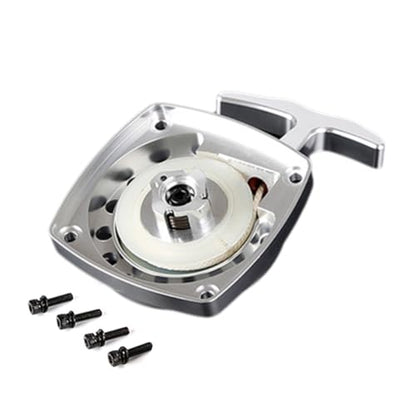 CNC Metal Easy Start Pull Starter (Silver) | for 1/5 HPI ROFUN ROVAN KM BAJA Losi 5ive T FG Zenoah CY 32CC 36CC Engine Rc Car Parts - color: Silver