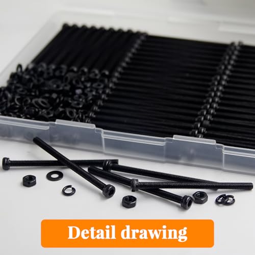 100 Pcs M3 x 45mm Socket Head Screws, Grade 12.9 Alloy Steel Fully Threaded Machine Screws, Metric Bolts Assortment Kit for Furniture Assembly - size: M3x45mm-100pcs