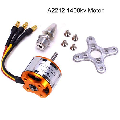 A2212 1400KV RC Brushless Motor 30A ESC Motor SG90 Micro Servo 8060 Propeller Set for RC Plane Quadcopter Fixed Wing Plane Helicopter Aircraft