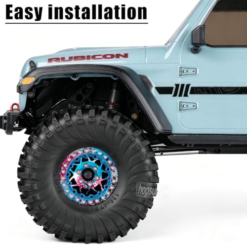 1.9 RC Wheels and Tires for 1/10 SCX10 90046 AXI03007 TRX4 TRX6 VS4-10 Gen7 Gen8 MST CFX D90.Aluminium RC Truck Tires Highway Tires 1.9" RC Wheels 1.9 Beadlock Wheel Rim RC Tires,Colour - color: Colour(1.9tires)