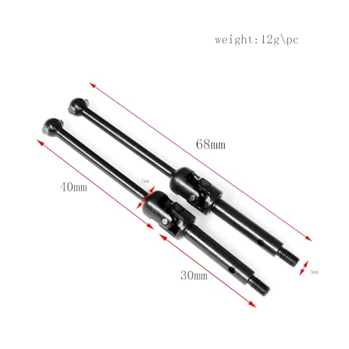 1 Pair Steel CVD Drive Shaft Axle RC Upgraded Parts for LOSI 1/18 Mini LMT 4X4 Brushed Monster Truck RTR-LOS01026 RC Car - color: 1 Pair Drive Shaft