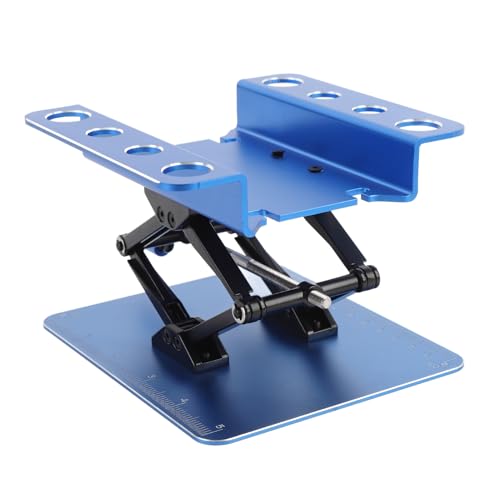 RC Car Work Stand, Rotating and Stable Repair Platform, Height Adjustable for RC Car 1:8 and 1:10 (Blue) - color: Blue