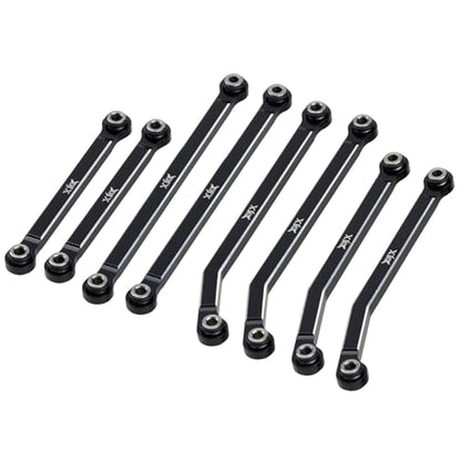 DJX CNC Aluminum High Clearance 4-Link w/Steering Link Set for 1/18 RC Crawler Redcat Ascent-18 Upgrades Part (Black) - color: Black