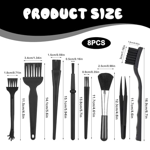 8 Pcs Anti Static Electronic Dust Cleaning Brushes Anti Static Brush | Mini Keyboard Cleaning Brushes Kit, for Laptop Computer Keyboard Motherboard Camera Small Space Car Lab