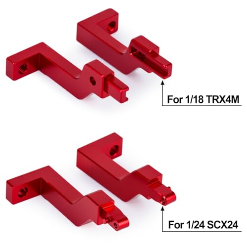 RC Snow Plow,1/18 1/24 Scale Aluminum Adjustable Shovel Blade for TRX4M Bronco Defender SCX24 Crawler Car Upgrade Parts (Red) - color: Red