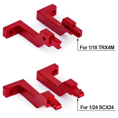 RC Snow Plow,1/18 1/24 Scale Aluminum Adjustable Shovel Blade for TRX4M Bronco Defender SCX24 Crawler Car Upgrade Parts (Red) - color: Red
