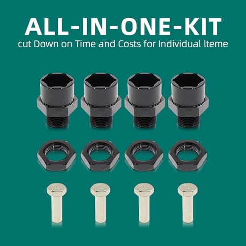 AUTOKAY 4PCS 12mm to 17mm Aluminum Wheel Hex Hub Adapter Conversion Extension for RC Car