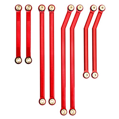 High Clearance Front Links Set for Axial SCX24 Gladiator AXI00005, 8PCS (Red) - color: Red
