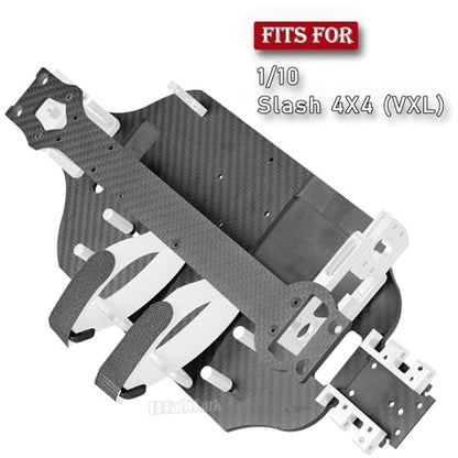 Carbon Fibre Chassis Upgrades Part for 1/10 Slash 4X4 VXL,RC Chassis Protect Armor Skid Plate Guard Hops Up,Replace #TRA6808,Silver - color: Silver - (Carbon Fibre Chassis)
