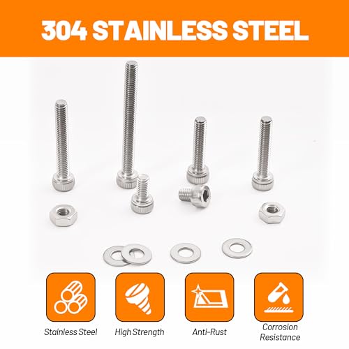 1110-Piece M3 Stainless Steel Socket Head Screw & Nut Kit – Hex Drive Cap Screws (4-30mm) with Allen Wrench & Curved Tweezer – Metric Machine Screw Assortment Set - size: 1110PCS Socket Head