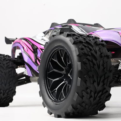 12mm Hex RC Wheels and Tires 1/10 Scale RC Truck Tires and Wheels OD 117MM for Traxxas Rustler Stampede 2wd 4x4 vxl Hoss E-Revo Redcat Volcano EPX RIAARIO AMORIL, Preglued 2.8" RC MT Tyres Wheels - style: Arrow Tread