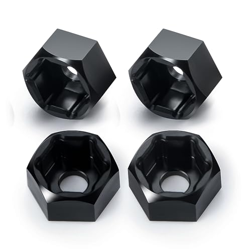 4PCS 5mm to 7mm Wheel Hex Hub Adapters for 1/10 WPL D12 | RC Truck Car 1/24 SCX24 RC Upgrades Accessories Black
