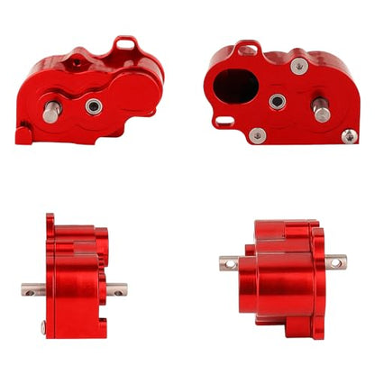 Ultra Light LCG Metal Transmission Low Speed Gearbox with Motor Gear for 1/10 RC Crawler SCX10 TRX4 TRX-4 RC4WD Capra Upgrade Part (red) - color: red