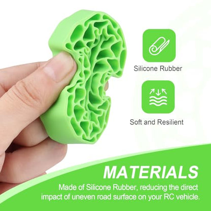HobbyPark 1.0 Tires Silicone Inserts Foam fit 62-64mm*24mm for 1/18 1/24 Scale RC Crawler Trucks, Super Soft, 4pcs (Green) - color: Green (Large)