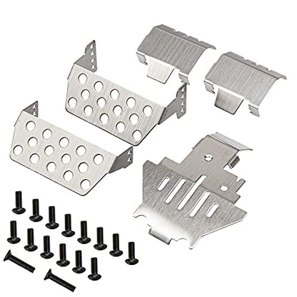 5PCS ShareGoo Stainless Steel RC Skid Plate,RC Chassis Armor Protector Plate Protection Compatible with Traxxas TRX-4 82056-4 1/10 RC Crawler Car