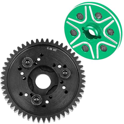 RC 50T Spur Gears 0.8Mod Upgrades Part for 1/10 Slash 2WD (VXL)/Rustler 2WD (VXL)/Stampede 2WD (VXL)/Bandit 2WD (VXL),RC Steel Metal Extra-Heavy Slip limiting Clutch,Green - color: Green - (50t)