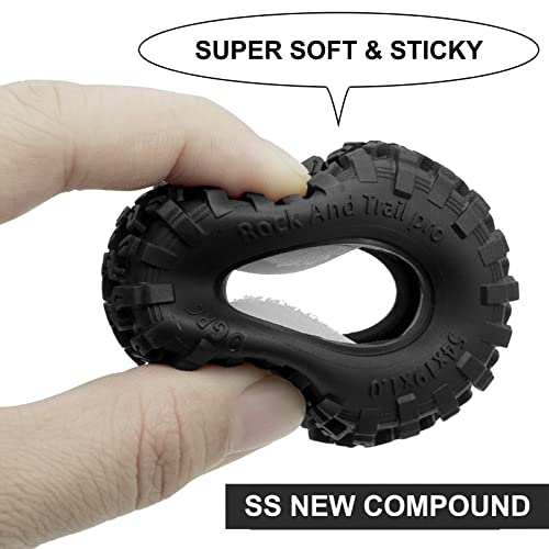 OGRC 1.0 RC Tires 54 * 19mm Rock and Trail Pro Tires for Axial SCX24 | Dual Stage Foam, Super Soft & Sticky Composite Materials, 1.0" All Terrain Tyres for 1/18 TRX4M 1/24 Axial SCX24