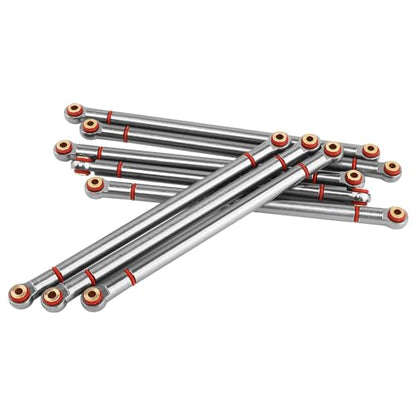 8pcs Aluminum Alloy Link Rod 313mm Wheelbase Chassis Linkage for 1/10 Axial SCX10 RC Car Crawler Upgrade Parts