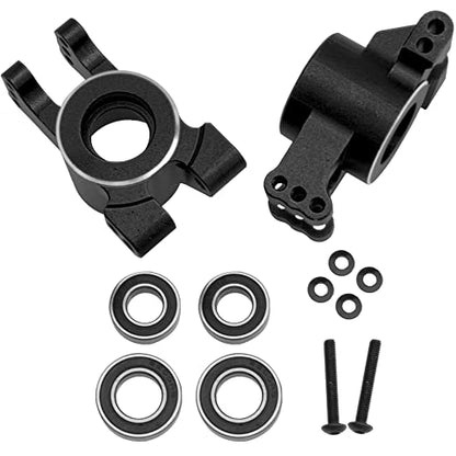 Alloy Rear Stub Axle Carriers Hub w/Ball Bearings # 9552 Compatible with Traxxas 1/8 Sledge 4WD 95076-4 RC Monster Truck Upgarde Parts (Black) - color: Black