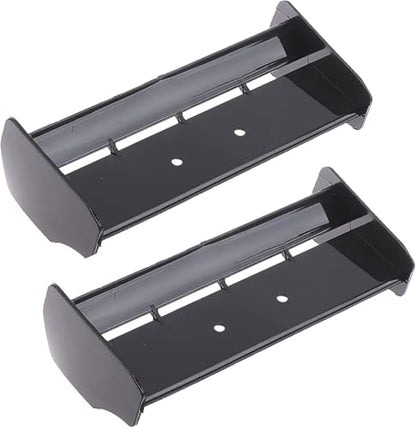 2 Pack 1/10 RC Plastic Rear Spoiler Compatible with 1:10 Scale RC Off-Road Short Course Truck Buggy Racing Rear Wing Tail (Black) - color: Black