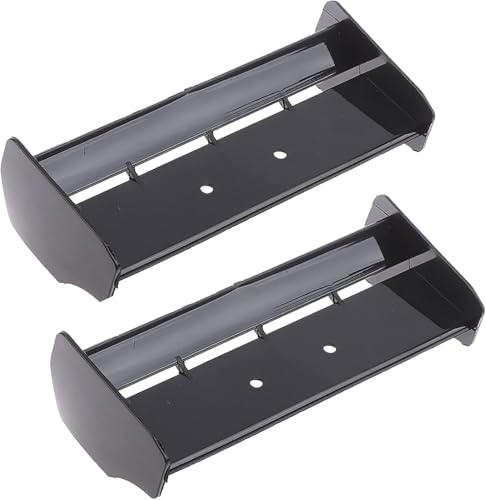 2 Pack 1/10 RC Plastic Rear Spoiler Compatible with 1:10 Scale RC Off-Road Short Course Truck Buggy Racing Rear Wing Tail (Black) - color: Black