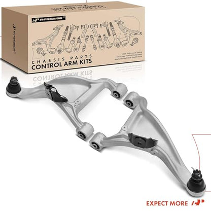 A-Premium 2 x Rear Upper Control Arm, with Ball Joint and Bushing, Compatible with Nissan Murano 2009 2010 2011 2012 2013 2014 | Compatible with Nissan Murano 2009 2010 2011 2012 2013 2014, Pack of 2, Fix Clunking Noise - style: Rear Driver and Passenger
