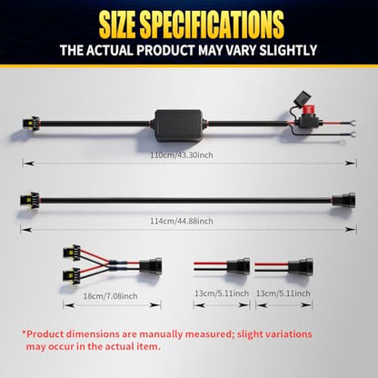 JHE Led Light Bar Remote Control Wire Harness Kit, Wireless Remote Control Wiring Harness Kit for LED Light Bar/Driving Light/Fog Light/Pod Light/Work Light, 16AWG