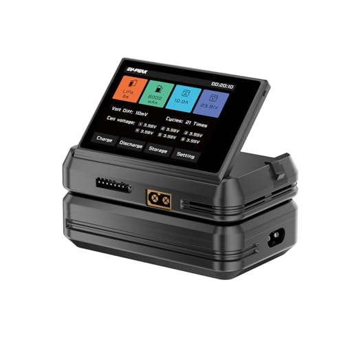 EV-Peak A1PRO LiPo Battery Charger, 200W 10A RC Balance Charger/Discharger with Touch Screen for 1S-6S LiPo, LiHV, LiIon, Life, NiMH, NiCd and Pb Batteries for FPV,RC Car,Drone