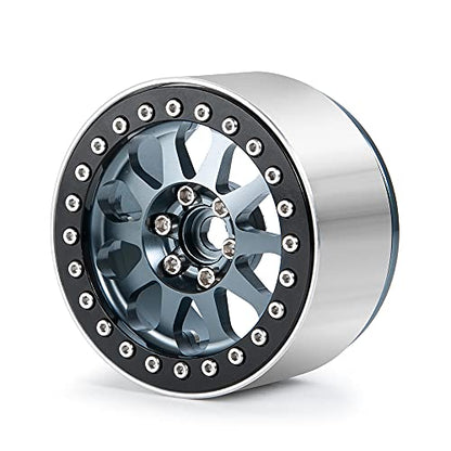 Benedict Harry 4Pcs Alloy 2.2" Beadlock Wheel Rims for 1:10 RC Rock Crawler Axial SCX10 RR10 Wraith 90048 90018 TRX4 12mm Hex (Titanium) - color: Titanium