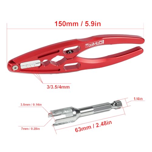 RC Tool kit with Shock Pliers Multi-function & Hex Bit Linkages Link Rod Ends Installing Tools for Arrma Axial Losi Tamiya 1/10 RC Cars Trucks Rock Crawlers（Red - color: Red