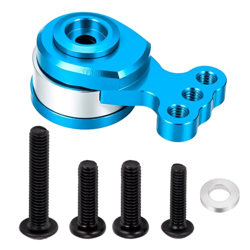 RC 25T Servo Saver Aluminum 3 Holes Adjustable Hi-Torque Servo Horn Servo Saver Compatible with Tamiya TT02 TT02B 1/10 RC On Road Touring Car Upgrade Replacement Parts (Blue) - color: Blue