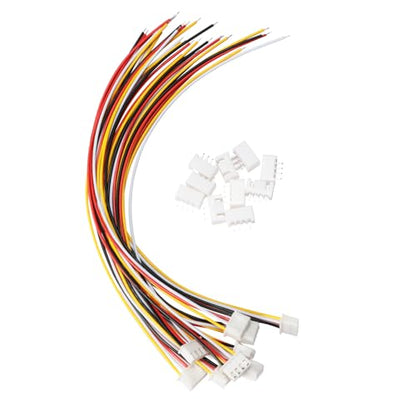 10Pairs JST-XH 2.54mm 4Pin Header Connector Kit with Male and Female Connectors Adapter 200mm 26AWG Flat Wire Cable Compatible with JST XH Plug Adapter (4P) - color: 4P