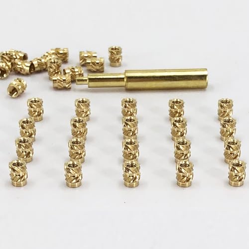 QSJ 120Pcs Threaded Inserts Heat Set Inserts Kit M3x5.7x4.6 Brass Insert Nut with Soldering Iron Tip for 3D Printed Plastic Materials - size: (120pcs) M3x5.7x4.6