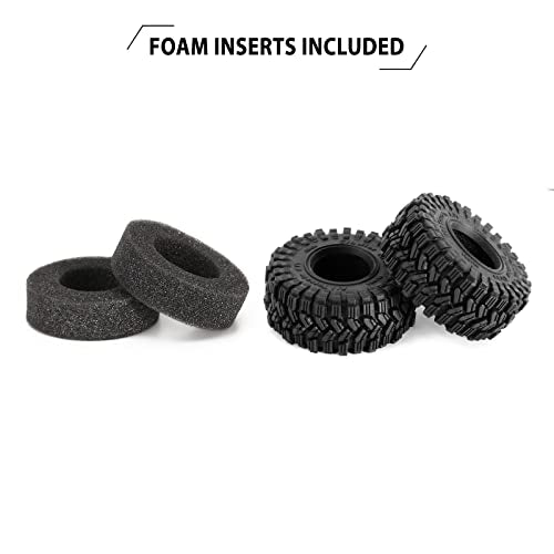 INJORA 1.0 58 * 24mm All Terrain Tires for 1/18 1/24 RC Crawler, T1017