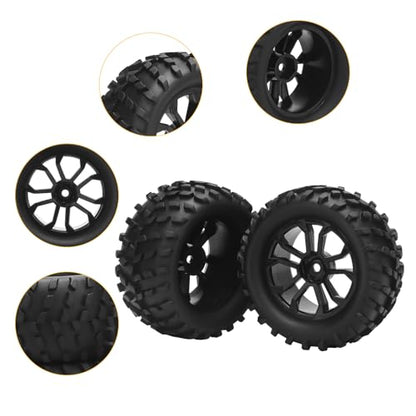 RC Car Tires and Wheels, daitoku 12mm Hex RC Truck Tires for TRAXXAS AXIAL Rlaarlo MJX HBX WL TRAXXAS 1/16 E-Revo HSP 94186 16208 16209 16210 WLtoys 144001 HBX2105A 3101A 1/14 1/16 Truck