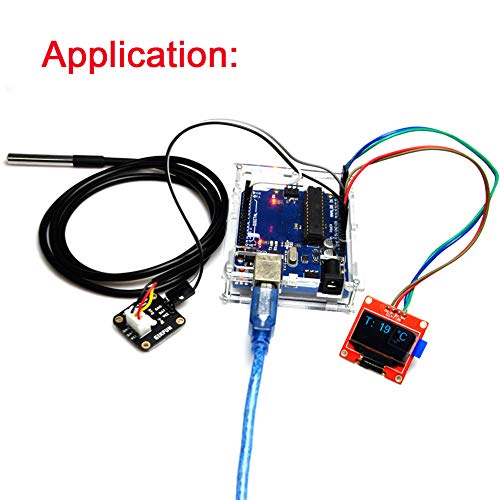 1M DS18B20 Waterproof Digital Temperature Sensor with Adapter Module for Arduino (Pack of 3 Sets) EK1183