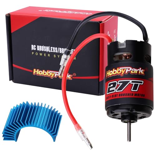 Hobbypark 27T Motor 550 Brushed Motor Electric Engine w/Heatsink for 1/10 RC Crawler Car Traxxas TRX4 TRX6 Axial SCX10 Redcat Gen7 Gen8 RC4WD - size: 27T