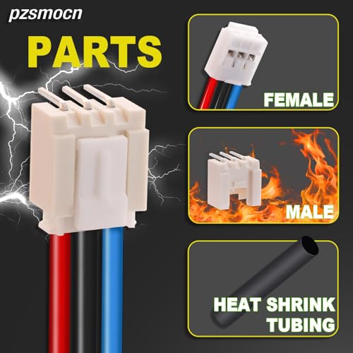 15Sets/60Pcs JST HY SMD 2.0mm 3Pin 22AWG Silicone Connector Kit | Premium Automotive Wiring, Heavy Duty Terminals, Reliable Circuit Board, High Temperature Housing, Easy Project Assembly - size: 3-Pin, style: JST-HY-SMT