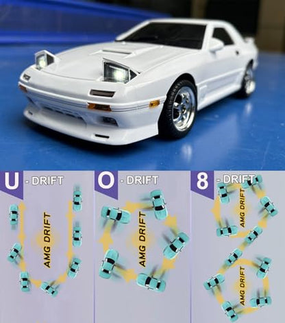 1/18 RC Drift Car with Gyro LDRC Drift Car RWD Proportional Control | Hobby RC Car Drifting and Race with ESP Gyroscope Metal Drive Shaft Independent Suspension Adult LD1802