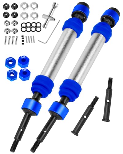 RC Driveshafts Axle Upgrades Part for 1/10 Slash 2WD(VXL),Hard Steel Front & Rear CVD Drive Shafts,2pcs,Silver &Navy Blue - color: Navy Blue(2pcs)