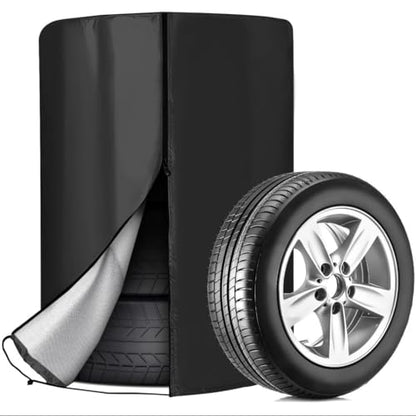 Tire Cover for Lexus RC 300/350/F，Heavy Duty 420D Outdoor Tire Storage Waterproof All Seasonal Protection, with Waterproof Zipper (Holding 4 Tires Within 28 Inch Diameter)