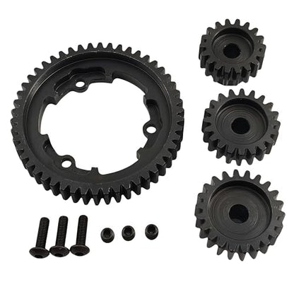 Hardened Steel Spur Gear Set with 18T 20T 22T Pinions for X-Maxx Maxx (50T) | 1/5 Scale,1/7 XO-1,1/10,E-Revo 2.0 VXL,Heavy Duty,Upgrade Parts,6447,High Strength,Wear Resistant - size: 50T