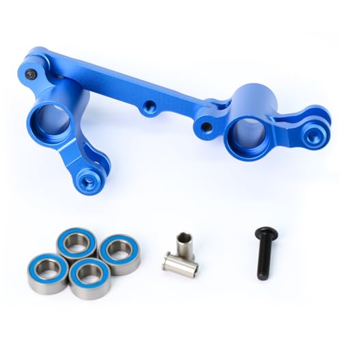 Aluminum Alloy Bellcrank Assembly with Drag Link Upgraded Parts for 1/16 Mini Maxx/Mini XRT,Replace#10743 (Blue) - color: Blue