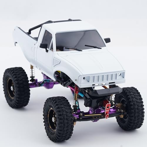 DJX SCX24 Body Shell with Bed Rack for Axial SCX24 C10 Bronco Wrangler Base Camp 1/24 RC Crawler Car (White) - color: White
