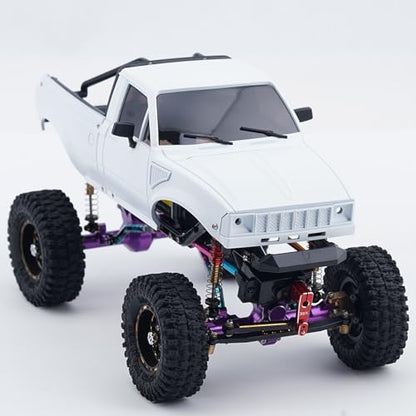 DJX SCX24 Body Shell with Bed Rack for Axial SCX24 C10 Bronco Wrangler Base Camp 1/24 RC Crawler Car (White) - color: White