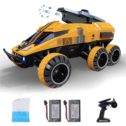 Remote Control Car, 6-Wheel Drive 2.4GHz 1:12 RC Truck Toy Off Road with Headlights, Turn Signal Lights and 2 Rechargeable Batteries Gifts for Kids Adults Age 8+ (Yellow) - color: Yellow