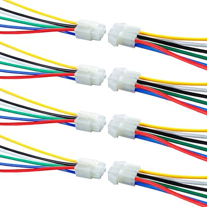 6 Pin Tamiya Plug Connector Adapter Cable Compatible Tamiya Battery Male Female Connectors 4 Pairs Female Connector Adapter with 14AWG 10cm Wire for RC Car Li-ion Battery Charging (6P) - size: 6 pin Tamiya Connector