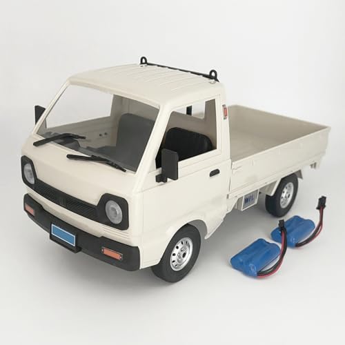 WPL D12 RC Kei Truck 1/10 Scale RC Car Remote Control Drift Car | Off Road Pickup RTR 2.4GHz Rear Wheel Drive 260 Motor Full Proportional Hobby Toy Adult 2 Batteries