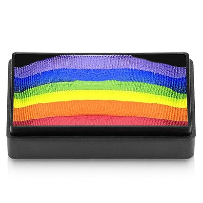 Dome Stroke - Essential Rainbow (25 gm), Professional 1-Stroke Split Cake, Hypoallergenic, Non-Toxic, Water Activated Face & Body Painting Makeup Supplies for Adults - color: Essential Rainbow