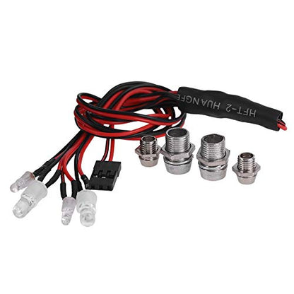 DIY 4LED RC Car Headlight Taillight Kit Bright Security Light Compatible with HSP /10/8 Scale PVC Night Driving Accessory